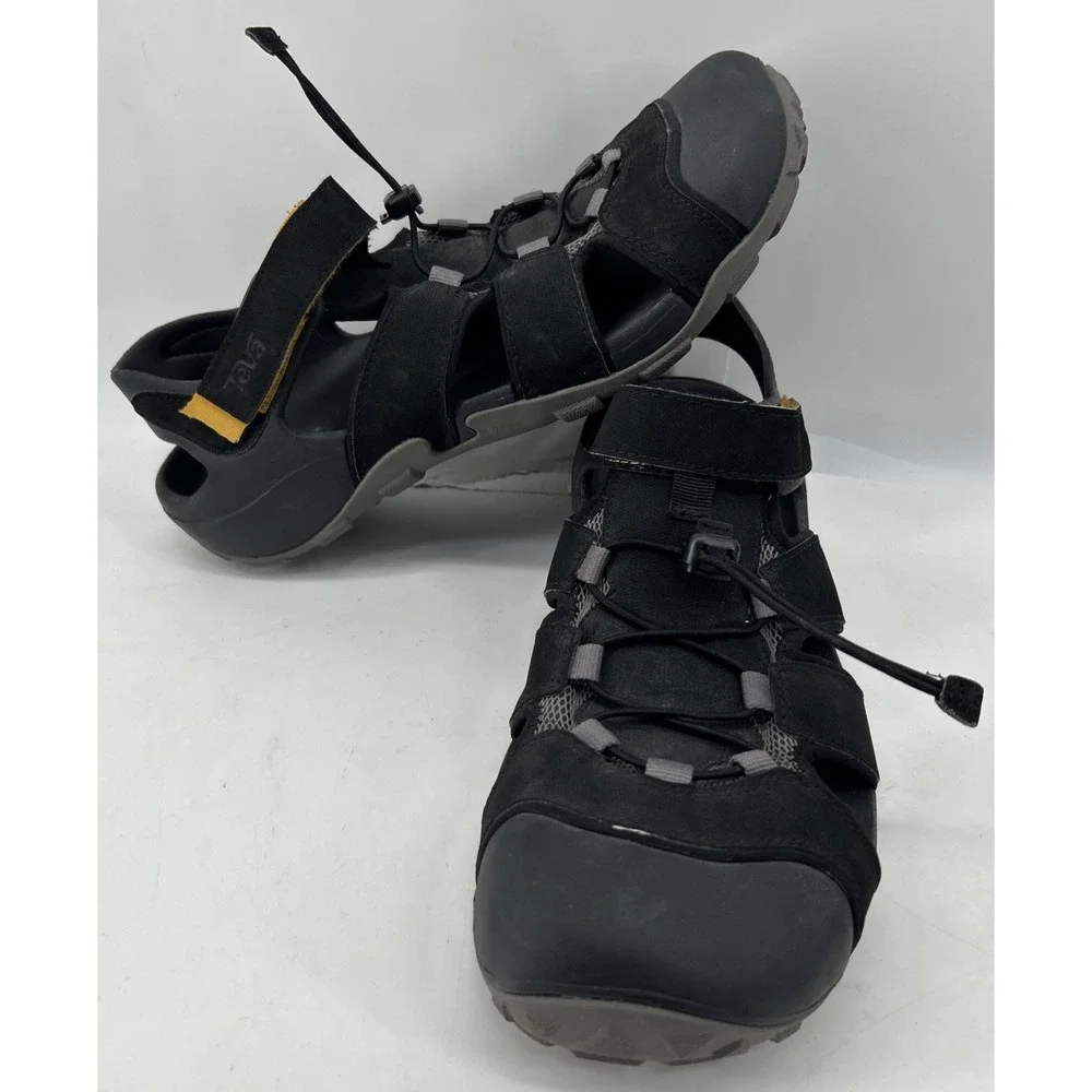 Teva Flintwood Black Water Sandals Slip On Hook And Loop Men's Size 12